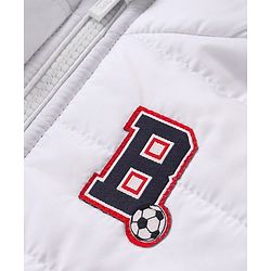 Babyhug Woven Full Sleeves Hoodie With Alphabet Patch- White