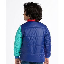 Babyhug Full Sleeves Colour Blocked Padded Jacket with Detachable Hood - Multicolour