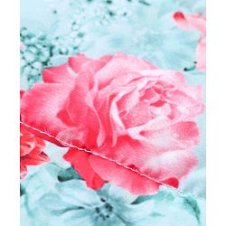 Babyhug Full Sleeves Hooded Jacket with Floral Design - Aqua Blue