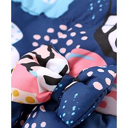 Babyhug Full Sleeves Hooded  Jacket with Floral Print - Blue