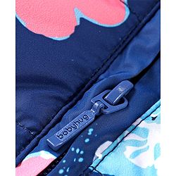 Babyhug Full Sleeves Hooded  Jacket with Floral Print - Blue