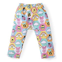 Babyhug Disney Cotton Knit Full Length Leggings with Winnie the Pooh Graphics Pack of 3 - Multicolour