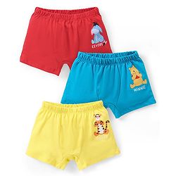 Babyhug Disney Single Jersey Briefs With Winnie the Pooh Graphics  Pack of 3 - Multicolour