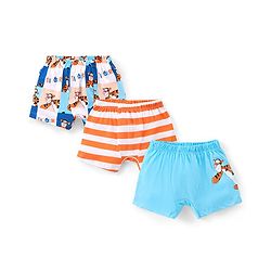 Babyhug Disney Cotton Knit Striped & Winnie Pooh Printed Boxers Pack of 3 - Multicolour