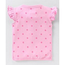 Babyhug Disney Cotton Knit Frill Sleeves Front Open Jhablas with Polka Dots & Winnie The Pooh Print Pack of 3  - Pink White & Green