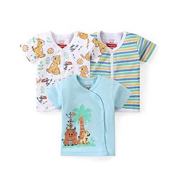 Babyhug Disney Cotton Half Sleeves Jhablas With Stripes & Lion King Graphics Pack of 3 - Multicolour