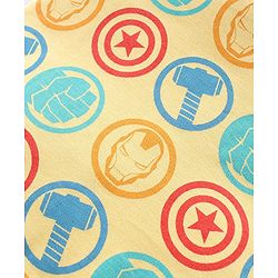 Babyhug Marvel Interlock Cotton Knit Half Sleeves Front Open Jhablas with Stripes & Avengers Graphics Pack of 3 - White & Yellow