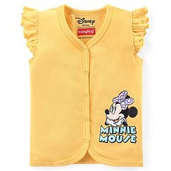 Babyhug Disney Interlock Knit Frill Sleeves Front Open Jhablas with Polka Dots &  Minnie Mouse Print Pack of 3 - Pink Yellow & Purple