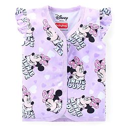 Babyhug Disney Interlock Knit Frill Sleeves Front Open Jhablas with Polka Dots &  Minnie Mouse Print Pack of 3 - Pink Yellow & Purple