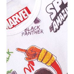 Babyhug Marvel Interlock Knit Half Sleeves Onesies With Spiderman Graphics Pack Of 2 - White & Red