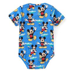Babyhug Disney Cotton Knit Half Sleeves Onesies with Mickey Mouse Graphics Pack of 3 - Multicolour