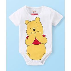 Babyhug Disney Cotton Knit Half Sleeves Onesies with Winnie The Pooh Graphics Pack of 3 - Multicolour