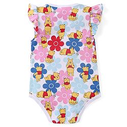 Babyhug Disney Cotton Knit Frill Sleeves Onesies with Winnie The Pooh Graphics Pack Of 3 - Multicolour
