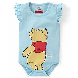 Babyhug Disney Cotton Knit Frill Sleeves Onesies with Winnie The Pooh Graphics Pack Of 3 - Multicolour