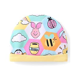 Babyhug Disney 100% Cotton Knit Cap Mitten & Booties With Winnie the Pooh Graphics - Blue