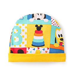 Babyhug Disney  Cap Mitten & Booties With Mickey Mouse All Over Print- Yellow