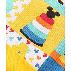 Babyhug Disney  Cap Mitten & Booties With Mickey Mouse All Over Print- Yellow