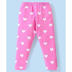 Babyhug Cotton Knit Full Length Leggings Floral & Heart Print Pack of 3  - Multicolour
