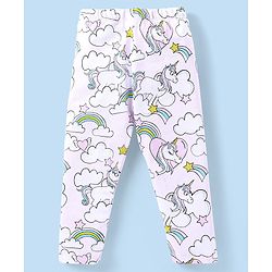 Babyhug Cotton Knit Full Length Leggings with Star &  Unicorn Print Pack of 3 - Multicolour