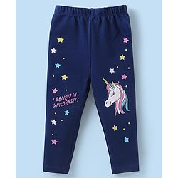 Babyhug Cotton Knit Full Length Leggings with Star &  Unicorn Print Pack of 3 - Multicolour