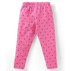 Babyhug Cotton Knit Full  Length Leggings Polka Dots &  Heart Print Pack of 3 - Multicolour