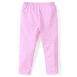Babyhug Cotton Knit Full Length Leggings with Polka Dots & Unicorn Print Pack of 3 - Multicolour