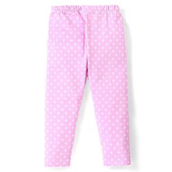 Babyhug Cotton Knit Full Length Leggings with Polka Dots & Unicorn Print Pack of 3 - Multicolour
