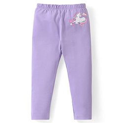 Babyhug Cotton Knit Full Length Leggings with Polka Dots & Unicorn Print Pack of 3 - Multicolour
