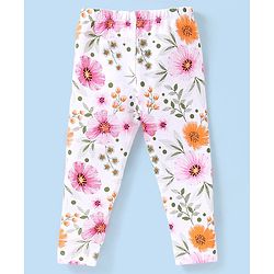 Babyhug Cotton Lycra Knit Full Length Leggings with Floral & Polka Dot Print Pack of  2 - Multicolour