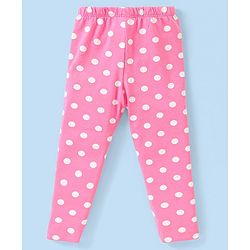 Babyhug Cotton Lycra Knit Full Length Leggings with Floral & Polka Dot Print Pack of  2 - Multicolour