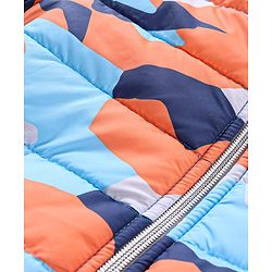 Babyhug Full Sleeves Hooded & Padded Jacket Camouflage Print - Orange