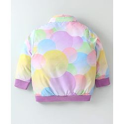 Babyhug Woven Full Sleeves Jacket with Removable Hood & Circle Print - Multicolour