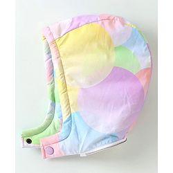 Babyhug Woven Full Sleeves Jacket with Removable Hood & Circle Print - Multicolour