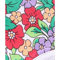 Babyhug 100% Cotton Knit Floral & Polka Dots Printed Caps with Knot Pack of 2 - Red & White