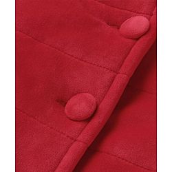 Babyhug Woven Full Sleeves Solid Padded Hooded Jacket - Red