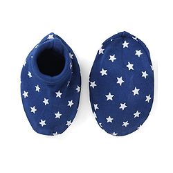 Babyhug 100% Cotton Mittens & Booties Set Star Print - Navy Blue