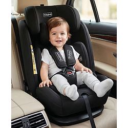 Babyhug Convertible 2 in 1 Car Seat with Isofix & Non Isofix, 360° Rotating - Black| R129 Certified| i-Size Compliant|Rear & Forward Facing| Newborn to 12 Years|Reclining Seat|Side Impact Protection