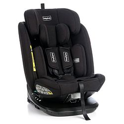 Babyhug Convertible 2 in 1 Car Seat with Isofix & Non Isofix, 360° Rotating - Black| R129 Certified| i-Size Compliant|Rear & Forward Facing| Newborn to 12 Years|Reclining Seat|Side Impact Protection