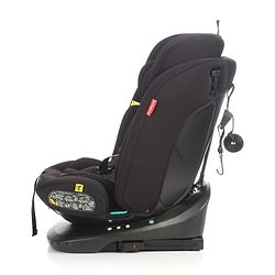 Babyhug Convertible 2 in 1 Car Seat with Isofix & Non Isofix, 360° Rotating - Black| R129 Certified| i-Size Compliant|Rear & Forward Facing| Newborn to 12 Years|Reclining Seat|Side Impact Protection
