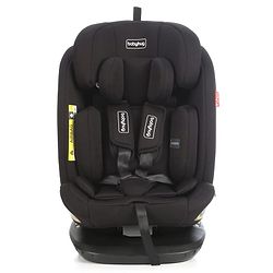 Babyhug Convertible 2 in 1 Car Seat with Isofix & Non Isofix, 360° Rotating - Black| R129 Certified| i-Size Compliant|Rear & Forward Facing| Newborn to 12 Years|Reclining Seat|Side Impact Protection