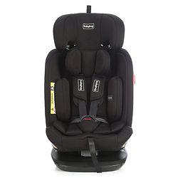 Babyhug Convertible 2 in 1 Car Seat with Isofix & Non Isofix, 360° Rotating - Black| R129 Certified| i-Size Compliant|Rear & Forward Facing| Newborn to 12 Years|Reclining Seat|Side Impact Protection