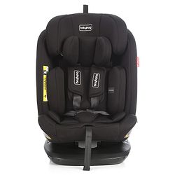 Babyhug Convertible 2 in 1 Car Seat with Isofix & Non Isofix, 360° Rotating - Black| R129 Certified| i-Size Compliant|Rear & Forward Facing| Newborn to 12 Years|Reclining Seat|Side Impact Protection