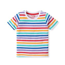 Babyhug Marvel Cotton Knit Half Sleeves T-Shirts  with Striped & Avengers Graphics Pack of 3 - Multicolour