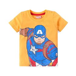 Babyhug Marvel Cotton Knit Half Sleeves T-Shirts  with Striped & Avengers Graphics Pack of 3 - Multicolour