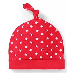 Babyhug 100% Cotton Cap Mittens & Booties Set Star Print - Red