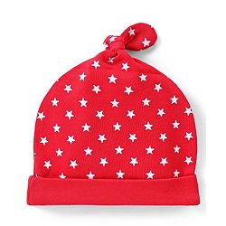 Babyhug 100% Cotton Cap Mittens & Booties Set Star Print - Red