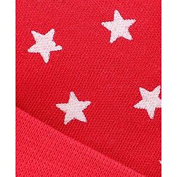 Babyhug 100% Cotton Cap Mittens & Booties Set Star Print - Red