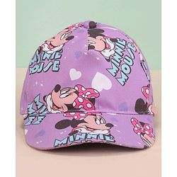 Babyhug Disney Summer Cap With Minnie Mouse Graphics - Purple