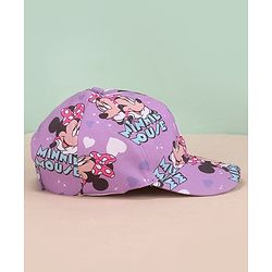 Babyhug Disney Summer Cap With Minnie Mouse Graphics - Purple