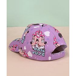 Babyhug Disney Summer Cap With Minnie Mouse Graphics - Purple